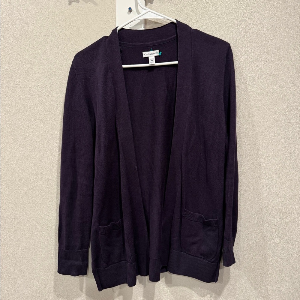 Croft & Barrow Women's Plum Cardigan Sweater Petite Small